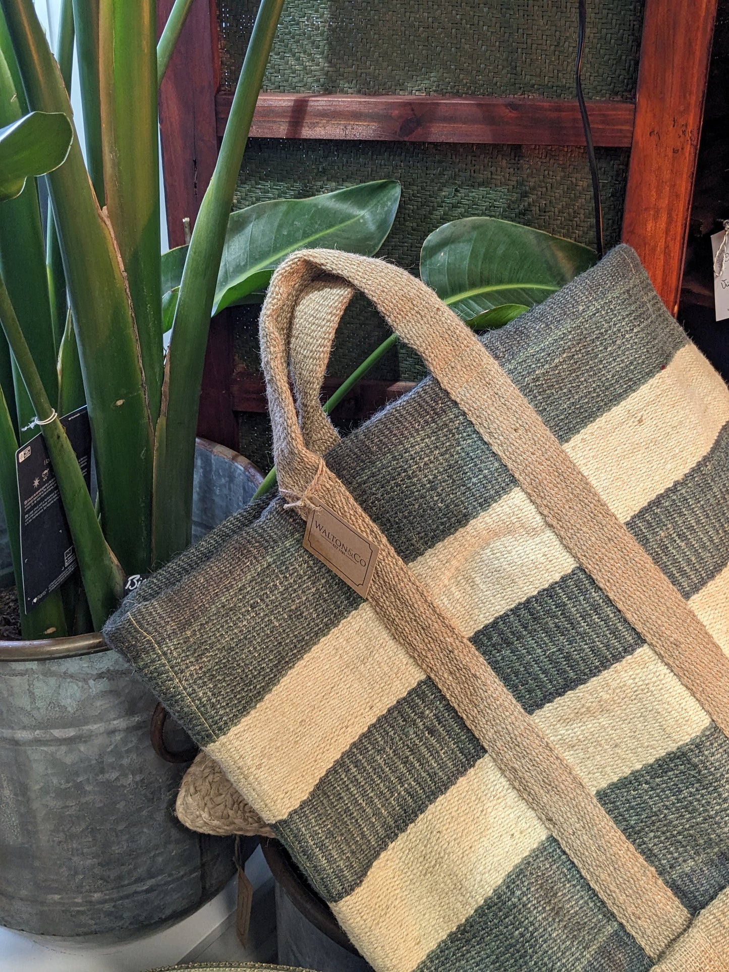 Jute Storage Basket with Handles