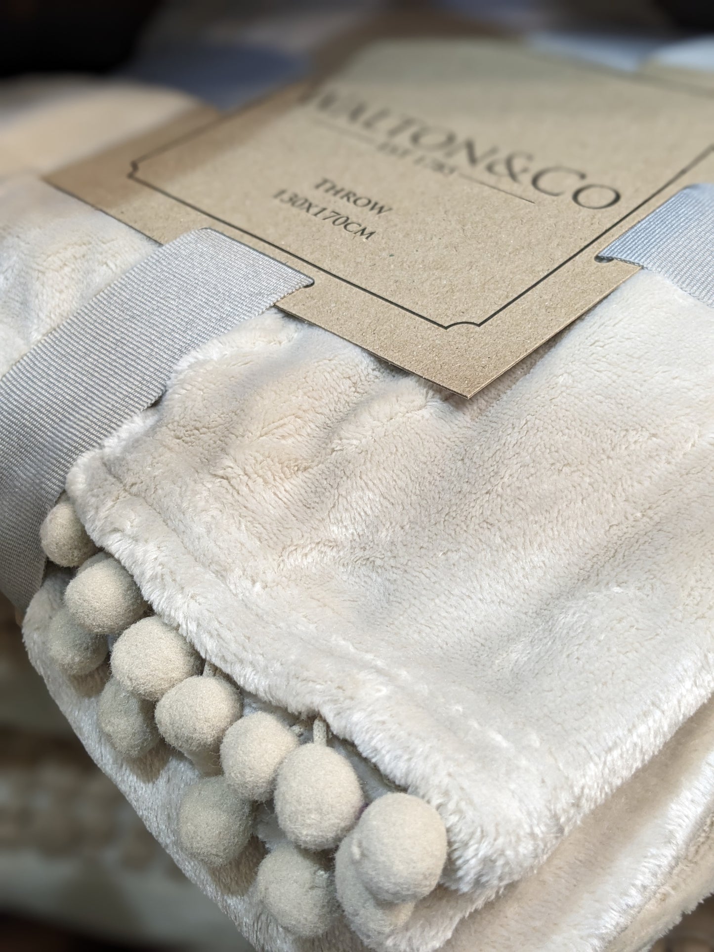 Pom Pom Fleece Throw