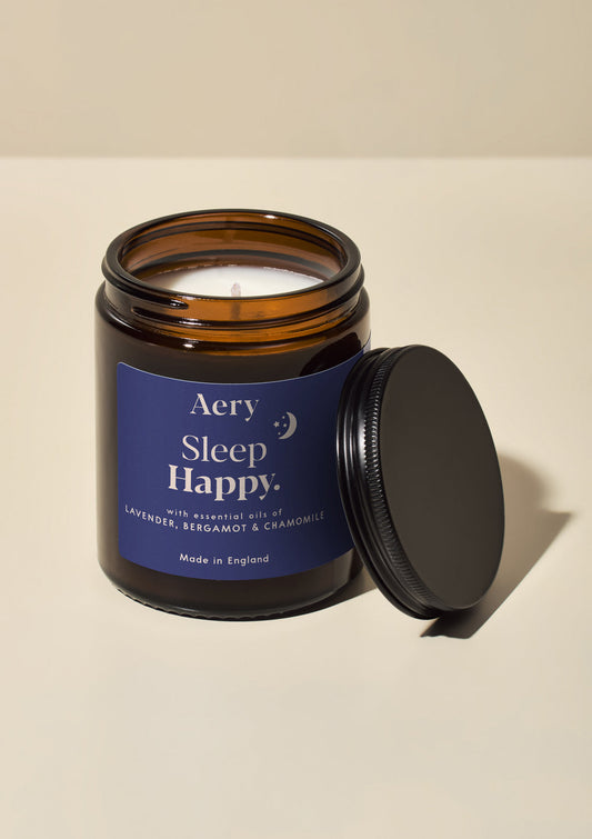 SLEEP HAPPY SCENTED JAR CANDLE - LAVENDER BERGAMOT AND CHAMOMILE